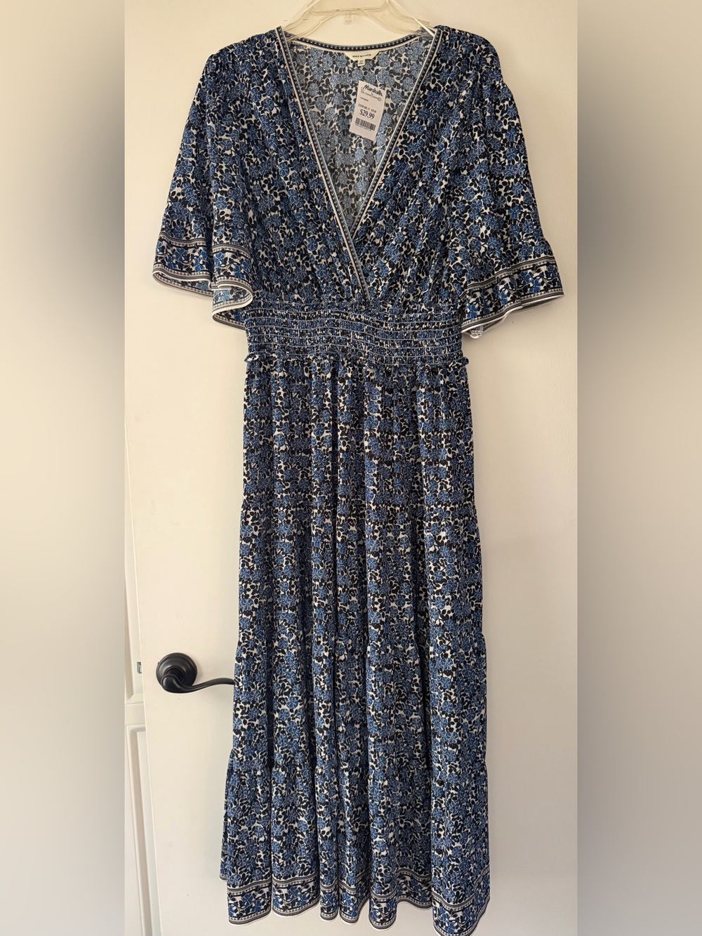 Max Studios Floral Maxi Dress with Smocked Waist, size XL